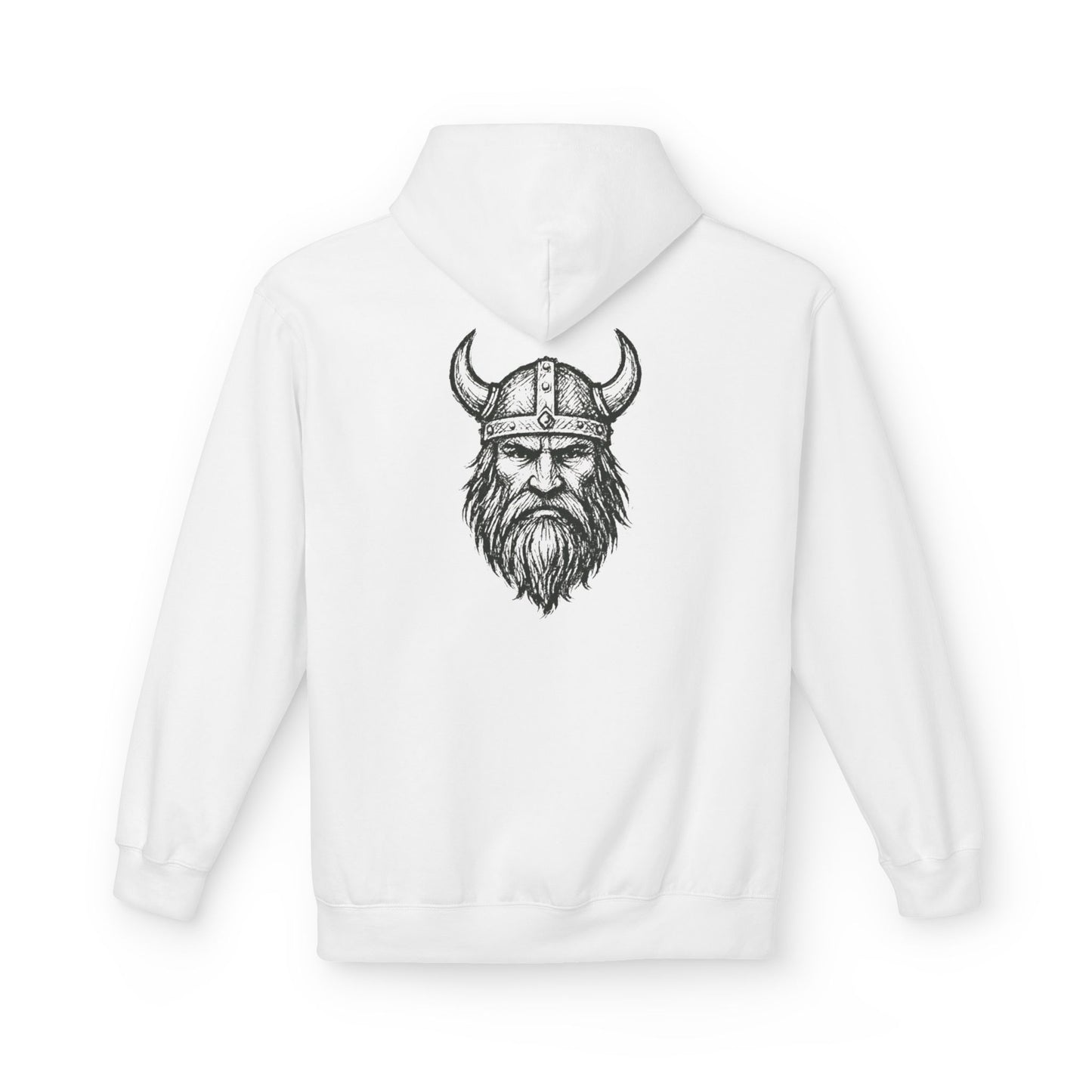 Wikinger Hoodie Unisex – Nordic Warrior Kapuzenpullover mit Bart & Helm Design | Viking Streetwear