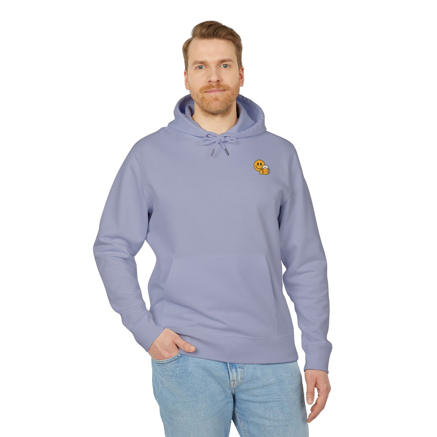 Bier Smiley Hoodie (Brustprint) – Witziger Kapuzenpullover für Männer & Frauen | Party Outfit