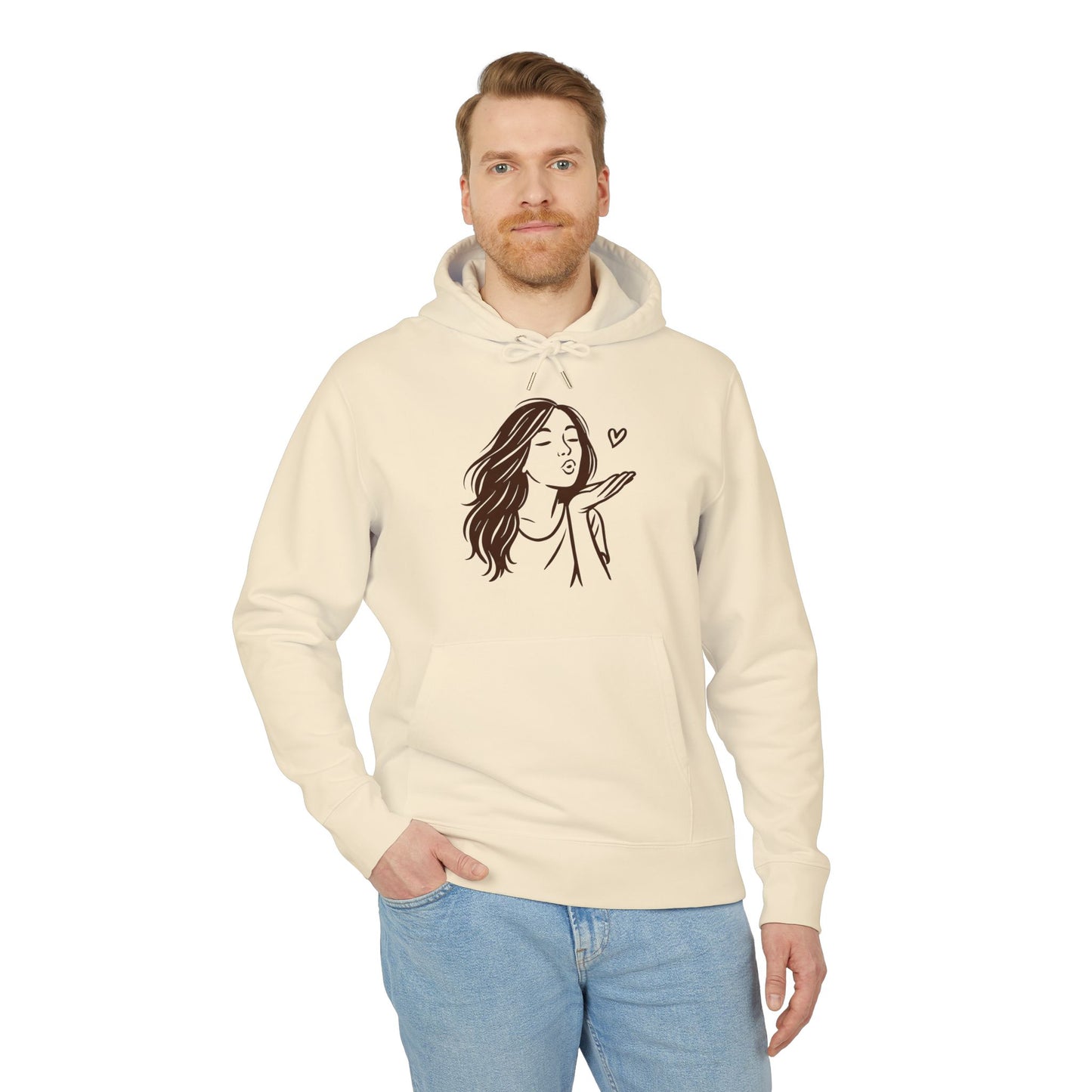 Kusshand Hoodie Unisex (Brustprint) – Romantischer Love Hoodie mit Herz Motiv, Stylisches Geschenk für Valentinstag & Paare