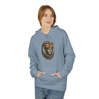 Löwen Hoodie Unisex (Brustprint) – Stylischer Kapuzenpullover mit Sonnenbrillen-Löwe | Tiermotiv Streetwear für Damen & Herren