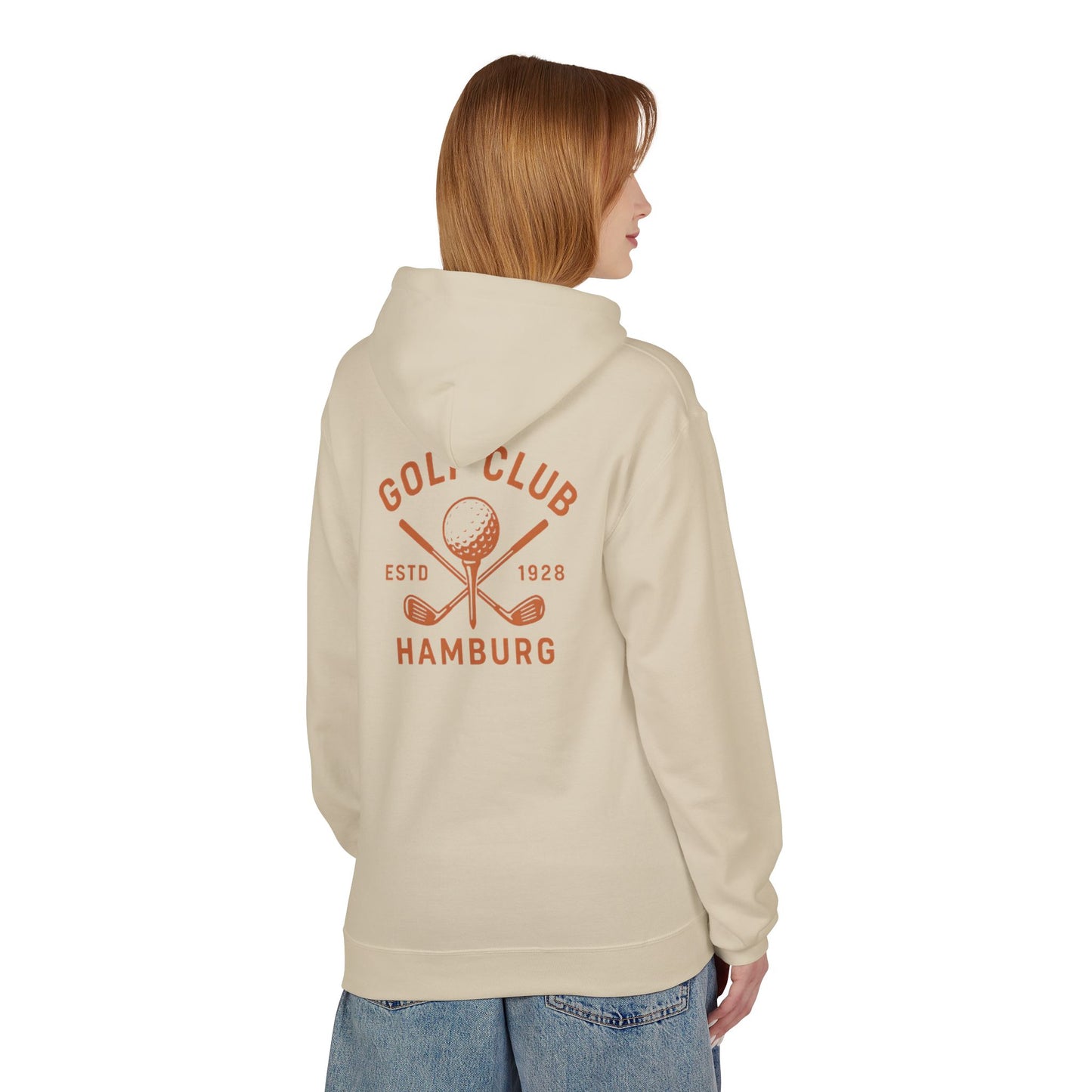 Vintage Golf Club Hamburg Hoodie (Rückenprint) – Retro Kapuzenpullover Estd. 1928 für Herren & Damen
