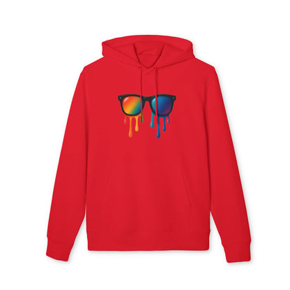 Melting Shades Hoodie (Brustprint) – Stylischer Unisex Hoodie mit bunter Sonnenbrille & Tropf-Effekt | Retro Streetwear für Sommer & Festival