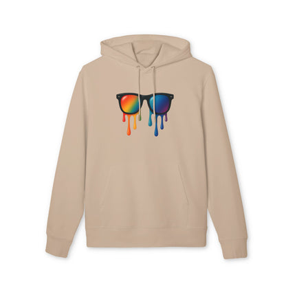 Melting Shades Hoodie (Brustprint) – Stylischer Unisex Hoodie mit bunter Sonnenbrille & Tropf-Effekt | Retro Streetwear für Sommer & Festival