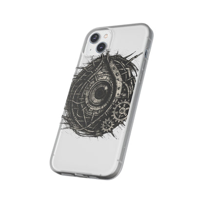 Biomechanisches Auge Handyhülle – Futuristisches Cyberpunk Design mit Zahnrädern & Kabeln | Schutzhülle für iPhone & Android