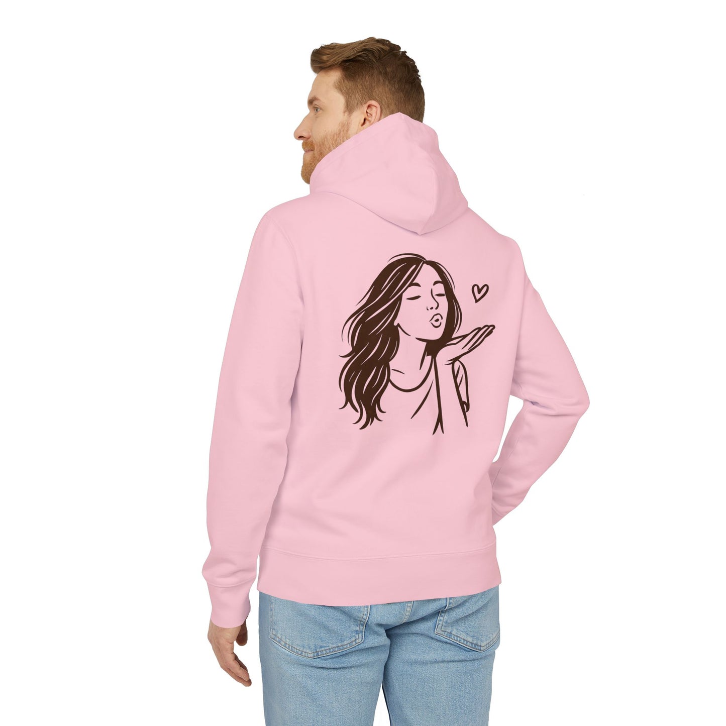 Kusshand Hoodie Unisex (Rückenprint) – Romantischer Love Hoodie mit Herz Motiv, Stylisches Geschenk für Valentinstag & Paare