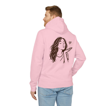 Kusshand Hoodie Unisex (Rückenprint) – Romantischer Love Hoodie mit Herz Motiv, Stylisches Geschenk für Valentinstag & Paare