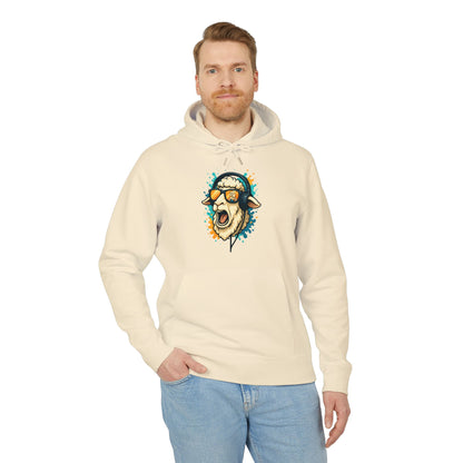 Lustiger Schaf Hoodie (Brustprint) – Unisex Kapuzenpullover mit Kopfhörer & Sonnenbrille – Musik Cartoon Streetwear für Tierfreunde