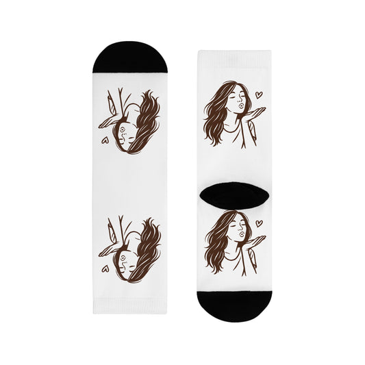 Kusshand Socken – Stylische Unisex Socken mit romantischem Kuss & Herz Motiv