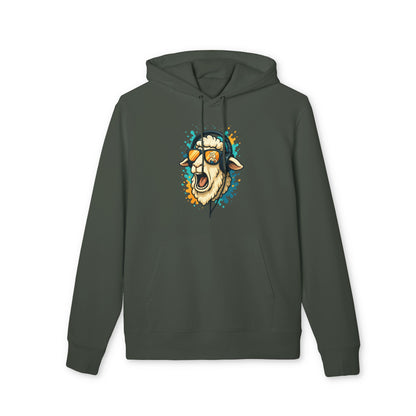 Lustiger Schaf Hoodie (Brustprint) – Unisex Kapuzenpullover mit Kopfhörer & Sonnenbrille – Musik Cartoon Streetwear für Tierfreunde