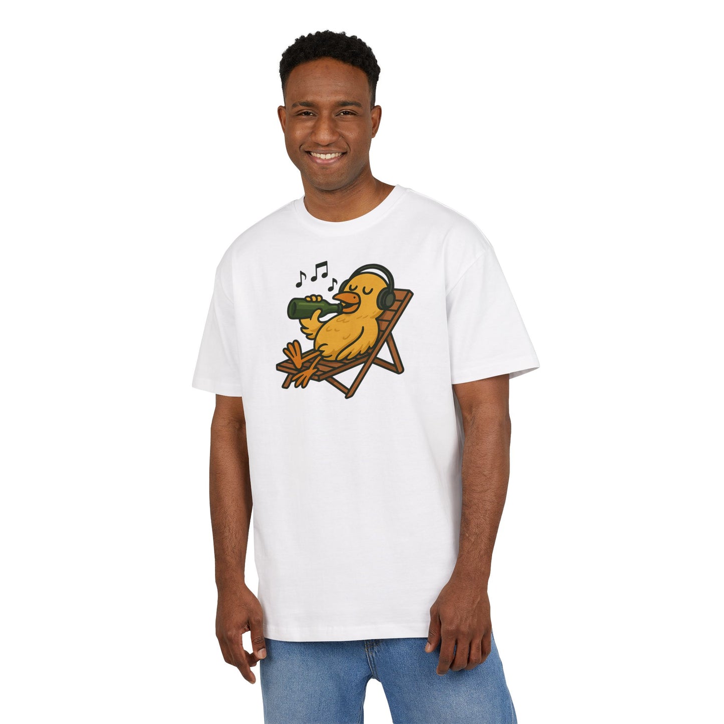 Chillente T-Shirt (Brustprint) – Lustiges Bier & Musik Motiv im Sommer-Look | Unisex Funshirt für Festival, Strand & Feierlaune