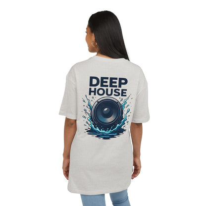 Deep House T-Shirt (Rückenprint) – Stylisches EDM Shirt mit Lautsprecher & Wasser Splash Motiv – Unisex Festival & Clubwear