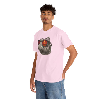 Chamäleon Disco T-Shirt (Brustprint) – Lustiges Tiermotiv mit Sonnenbrille | Retro Club Design für Tierfreunde & Festivalfans