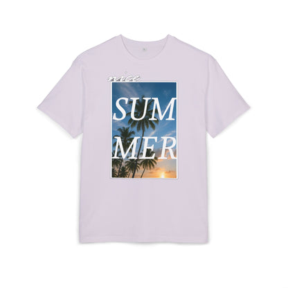 Nice Summer T-Shirt (Brustprint)– Palmendesign, Sonnenuntergang & Urlaubs-Vibes | Unisex Oversize Shirt für den Sommerlook