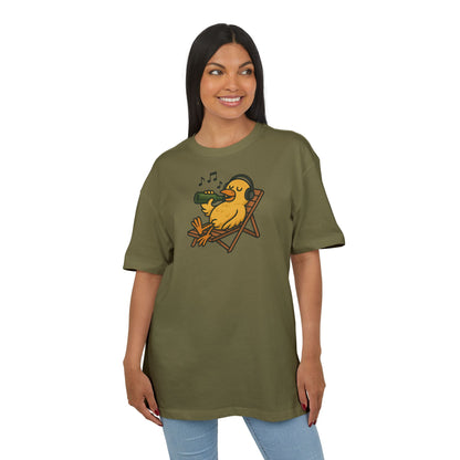 Chillente T-Shirt (Brustprint) – Lustiges Bier & Musik Motiv im Sommer-Look | Unisex Funshirt für Festival, Strand & Feierlaune