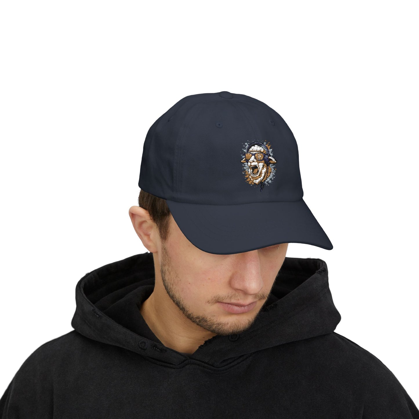 Lustige Schaf Cap – Unisex Basecap mit Kopfhörer-Schaf & Sonnenbrille – Coole Musik Snapback für Tierfreunde & Festival-Fans