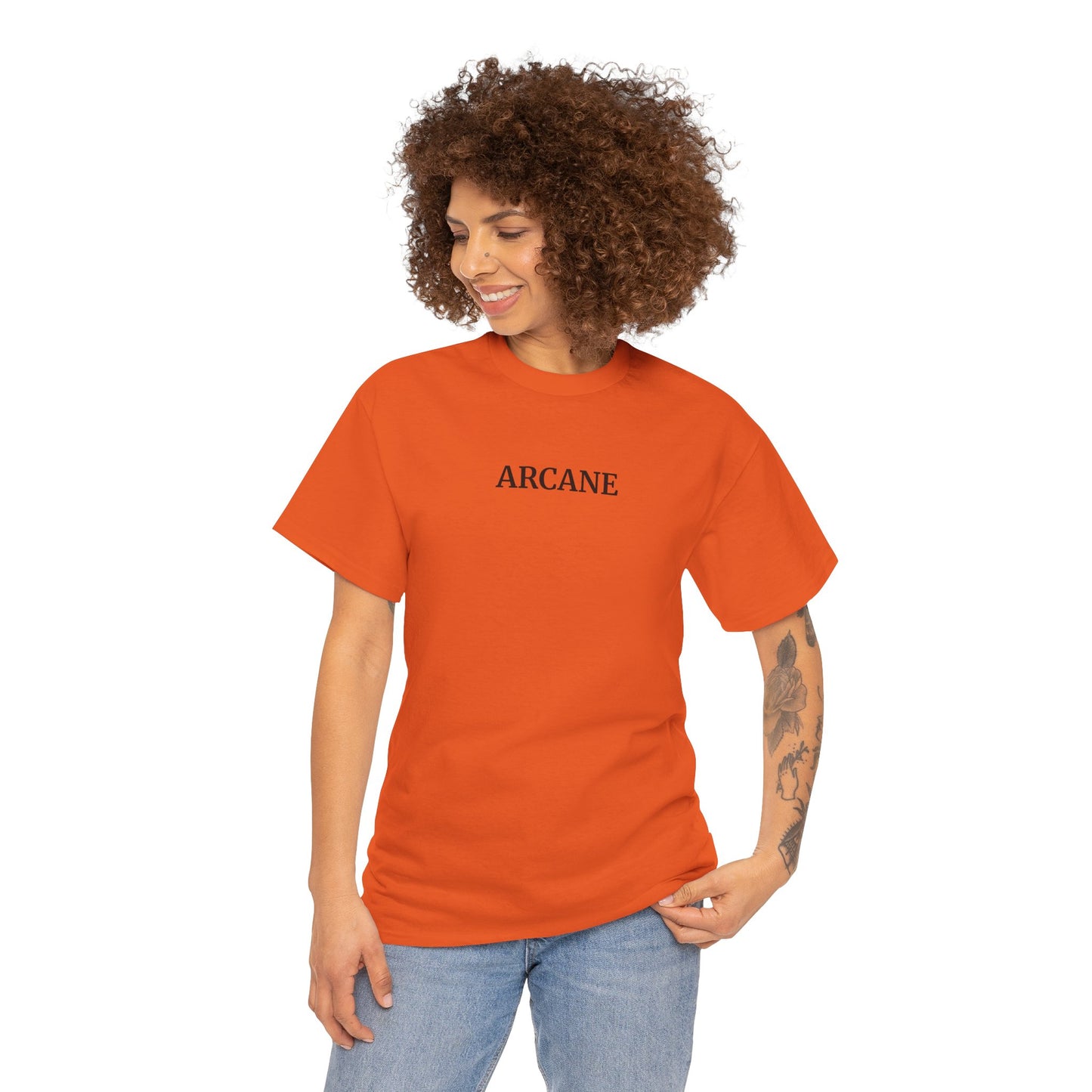ARCANE T-Shirt (Brustprint) – Unisex Heavy Cotton Tee | Nachhaltige Streetwear aus 100% Baumwolle