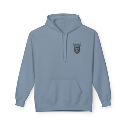 Wikinger Hoodie Unisex – Nordic Warrior Kapuzenpullover mit Bart & Helm Design | Viking Streetwear