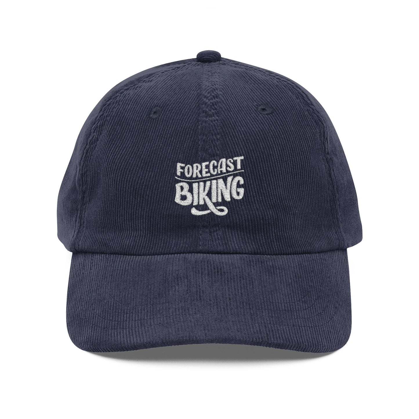 Forecast Biking Cord Cap – Retro Cord Basecap mit Stickerei - Good Vibes, Gift for Friends, Relaxed Fashion