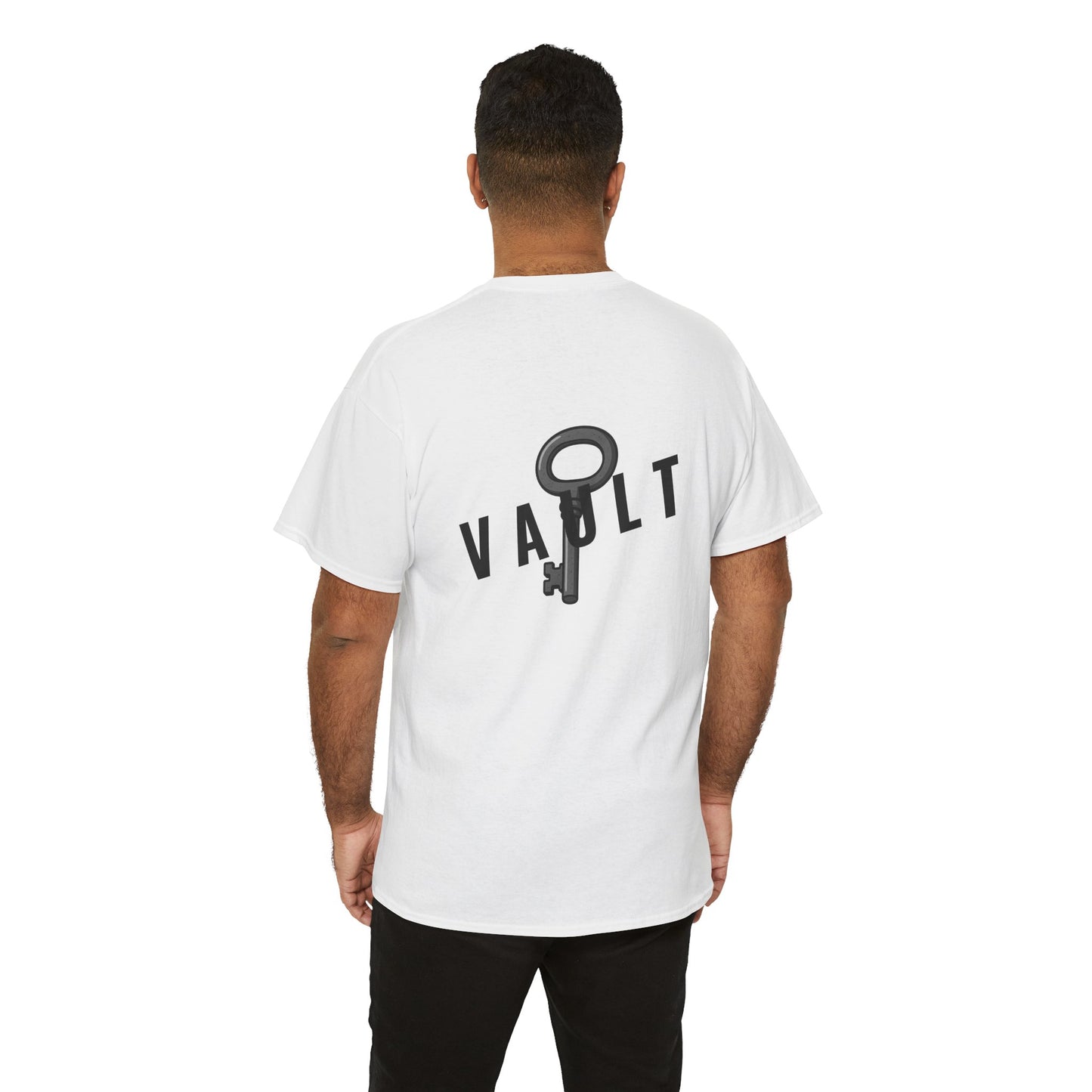 VAULT T-Shirt mit Schlüssel-Design (Rückenprint) – Unisex Heavy Cotton Tee | Nachhaltige Streetwear aus 100% Baumwolle