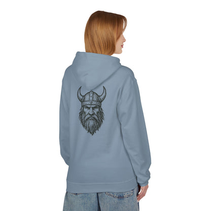 Wikinger Hoodie Unisex – Nordic Warrior Kapuzenpullover mit Bart & Helm Design | Viking Streetwear