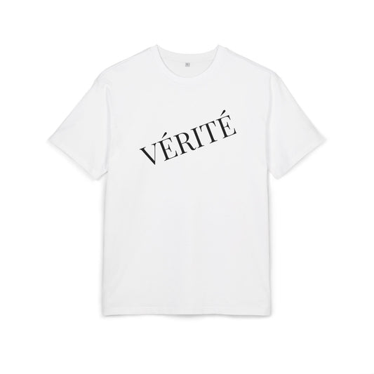 Stylisches T-Shirt mit Aufschrift ‘Vérité’ (Brustprint) – Minimalistisches Design für Modebewusste