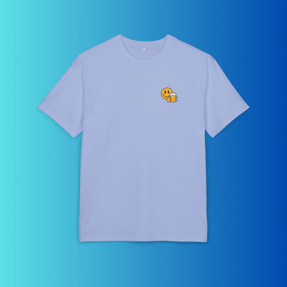 Smiley mit Bier (Brustprint) – Lustiges Party T-Shirt für Bierliebhaber | Unisex Funshirt