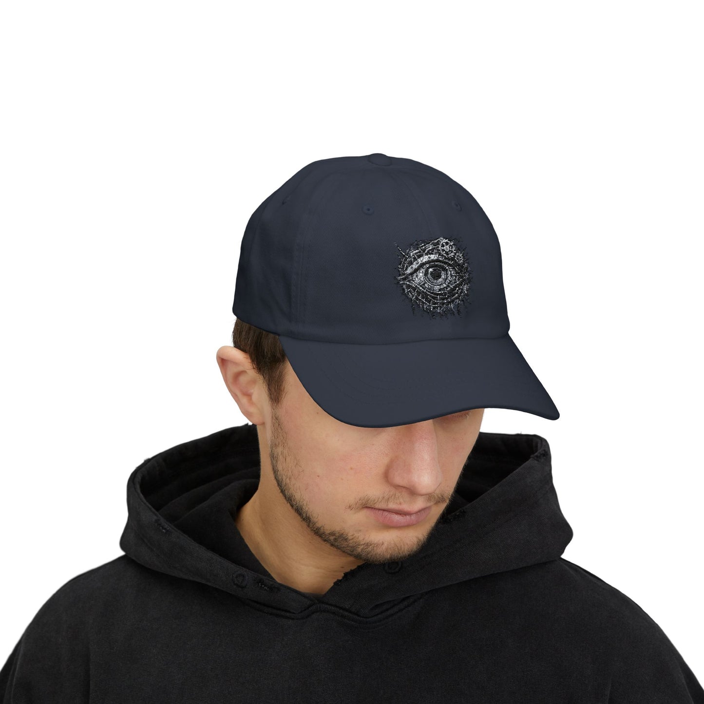 Biomechanisches Auge Cap – Cyberpunk Kappe mit Zahnrädern & Kabeln | Verstellbare Unisex Techwear Basecap