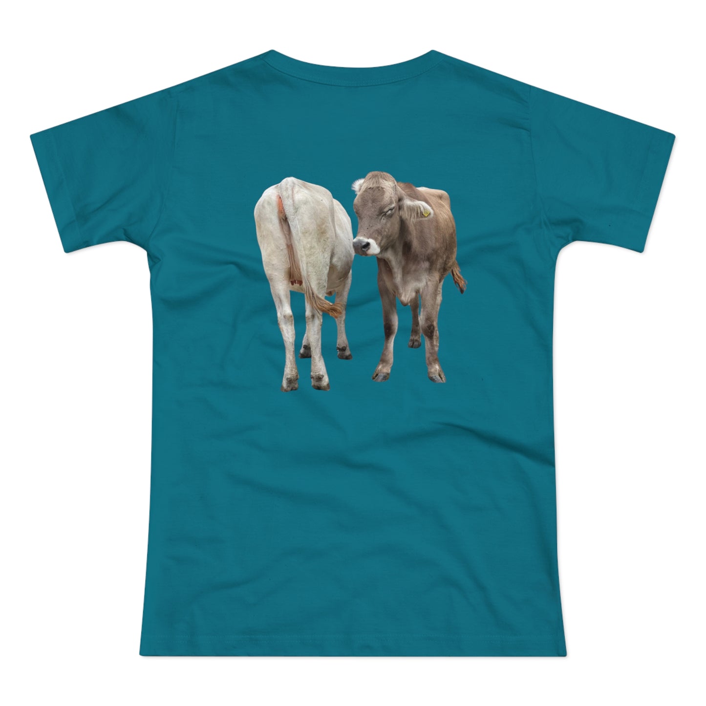 Zwei Kühe - Ein Blick zurück | Lustiges T-Shirt für Tierfreunde & Landeier mit Stil
