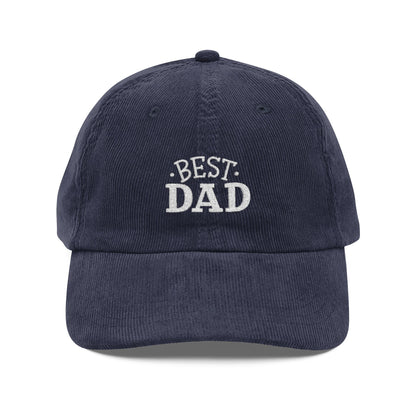Best Dad Cord Cap – Retro Cord Basecap mit Stickerei - Good Vibes, Geschenk für Väter, Relaxed Fashion