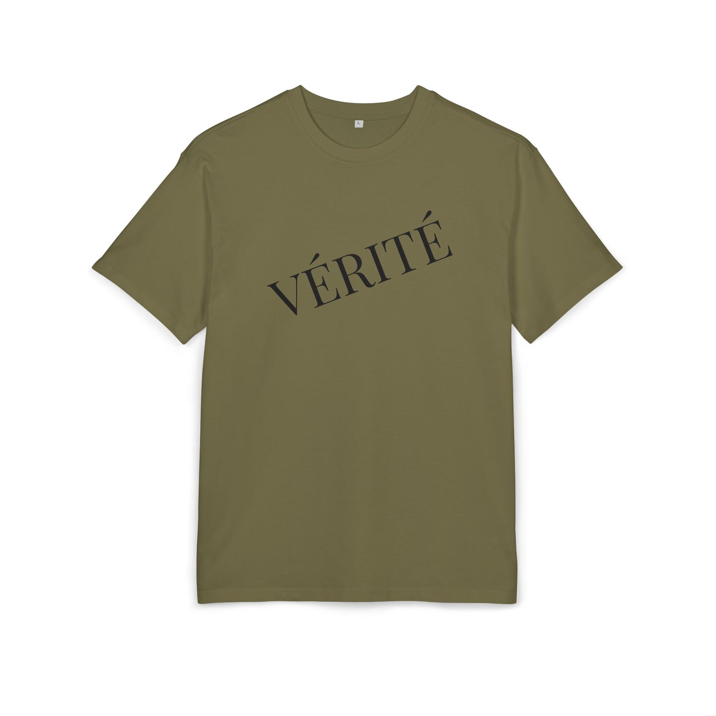 Stylisches T-Shirt mit Aufschrift ‘Vérité’ (Brustprint) – Minimalistisches Design für Modebewusste