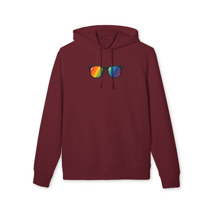 Regenbogen Sonnenbrille Hoodie (Brustprint) – Unisex Kapuzenpullover im bunten Pride Design für Festival & Streetwear