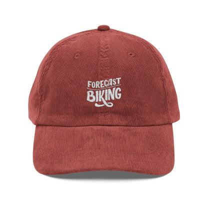 Forecast Biking Cord Cap – Retro Cord Basecap mit Stickerei - Good Vibes, Gift for Friends, Relaxed Fashion