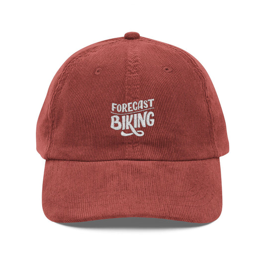 Forecast Biking Cord Cap – Retro Cord Basecap mit Stickerei - Good Vibes, Gift for Friends, Relaxed Fashion