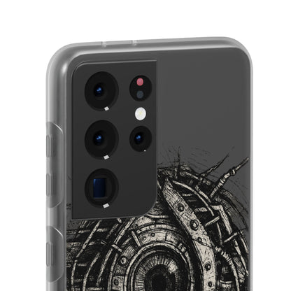 Biomechanisches Auge Handyhülle – Futuristisches Cyberpunk Design mit Zahnrädern & Kabeln | Schutzhülle für iPhone & Android