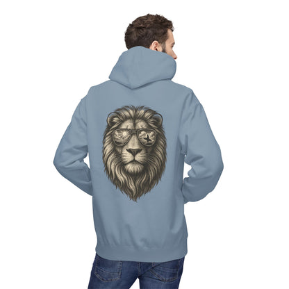 Löwe mit Sonnenbrille Hoodie (Rückenprint) – Stylischer Unisex Kapuzenpullover mit Löwenmotiv für Tierfreunde & Streetwear-Fans