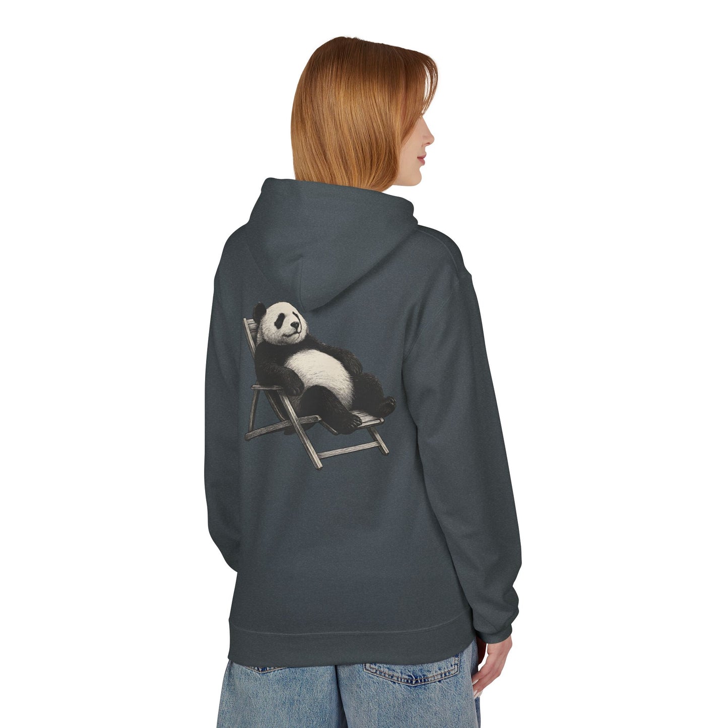 Chillender Panda (Rückenprint) - Unisex Midweight Fleece | Nachhaltige Streetwear mit Komfort & Stil