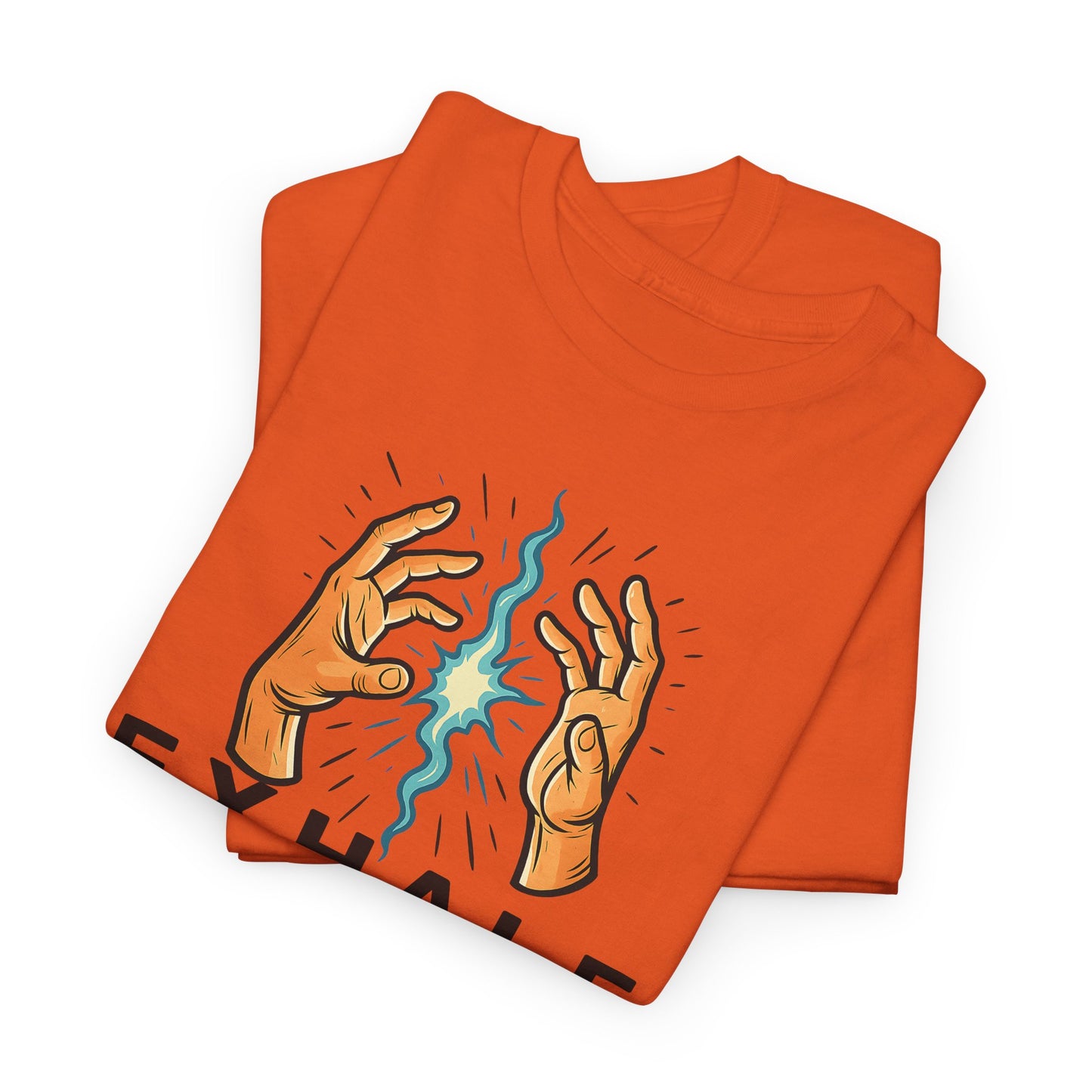 EXHALE T-Shirt (Brustprint) – Unisex Heavy Cotton Tee | Nachhaltige Streetwear mit Statement-Design