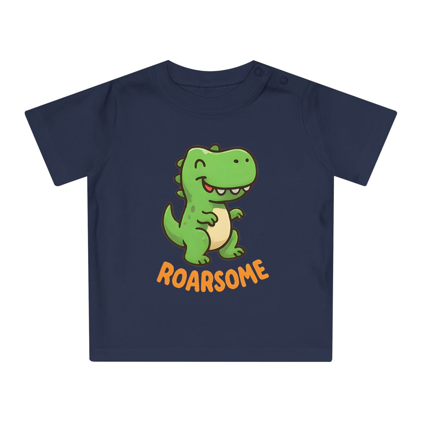 Baby T-Shirt „Roarsome Dino“ – Bio-Baumwolle, süßes Dinosaurier-Motiv, nachhaltige Babybekleidung