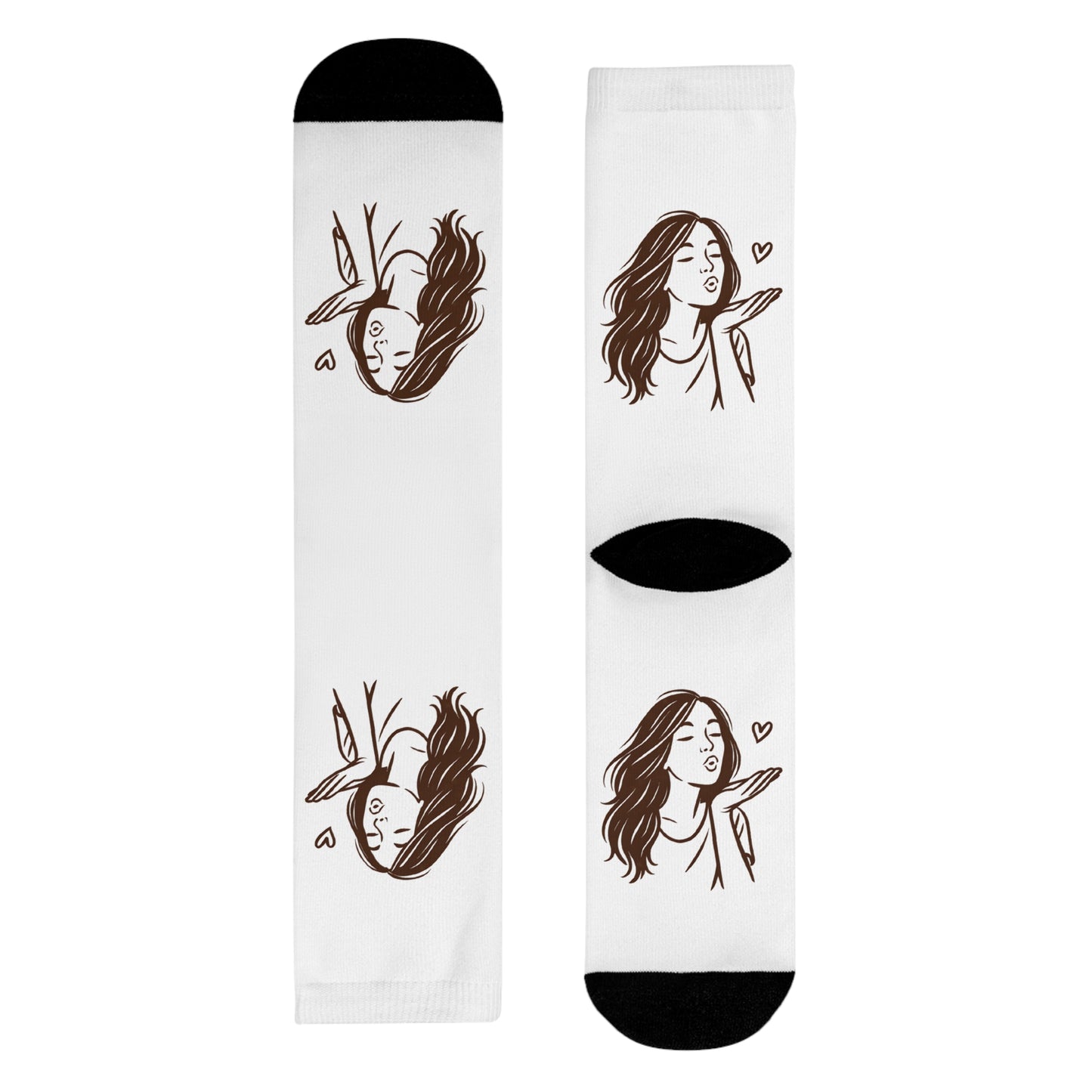 Kusshand Socken – Stylische Unisex Socken mit romantischem Kuss & Herz Motiv