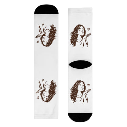 Kusshand Socken – Stylische Unisex Socken mit romantischem Kuss & Herz Motiv