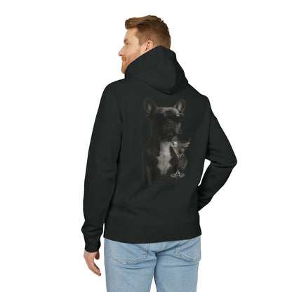 French Bulldog Hoodie (Rückenprint) – Lustiger Kapuzenpullover mit Hund & Sonnenbrille – Unisex Streetwear mit Tiermotiv