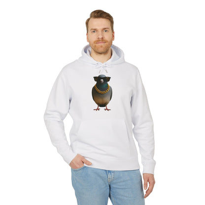 Gangster Taube Hoodie (Brustprint) – Lustiger Streetstyle Kapuzenpullover mit Vogel Motiv – Oversize Unisex Hoodie für Herren & Damen