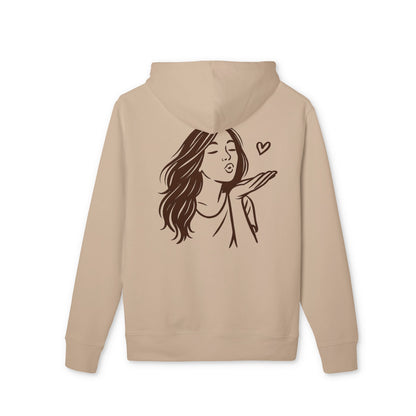Kusshand Hoodie Unisex (Rückenprint) – Romantischer Love Hoodie mit Herz Motiv, Stylisches Geschenk für Valentinstag & Paare