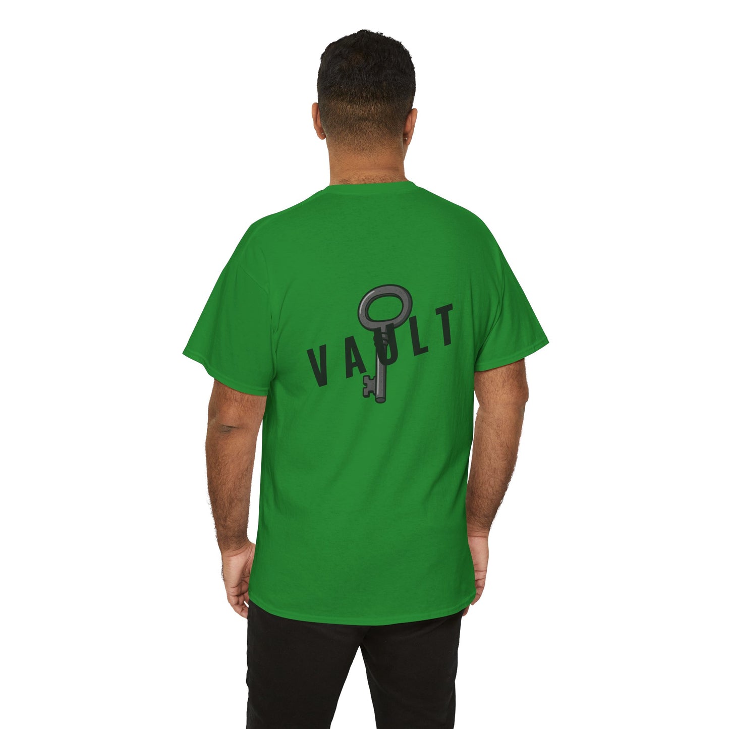 VAULT T-Shirt mit Schlüssel-Design (Rückenprint) – Unisex Heavy Cotton Tee | Nachhaltige Streetwear aus 100% Baumwolle