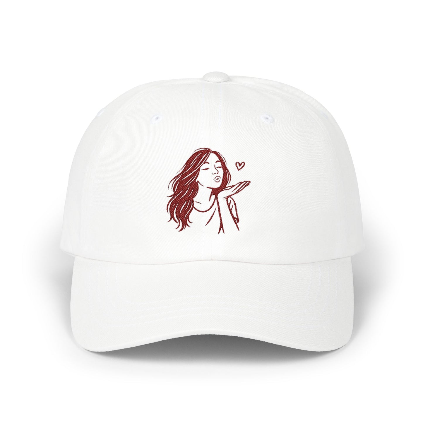 Kusshand Cap – Stylische Unisex Basecap mit romantischem Kuss-Motiv & Herz