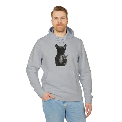 French Bulldog Hoodie (Brustprint) – Lustiger Kapuzenpullover mit Hund & Sonnenbrille – Unisex Streetwear mit Tiermotiv