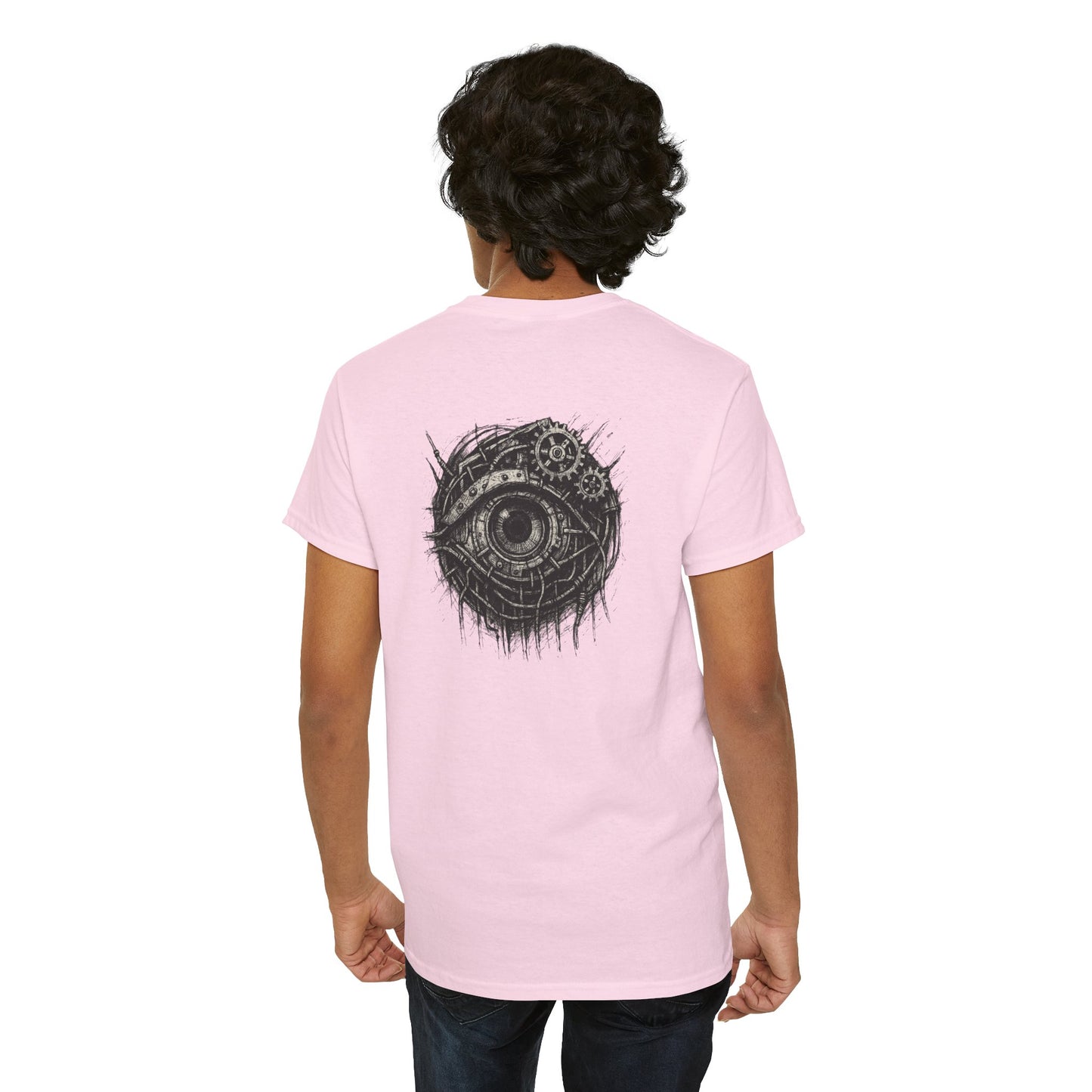 Biomechanisches Auge T-Shirt Unisex – Cyberpunk Zahnräder & Drähte Design | Futuristisches Cyborg Shirt für Sci-Fi & Gothic Fans