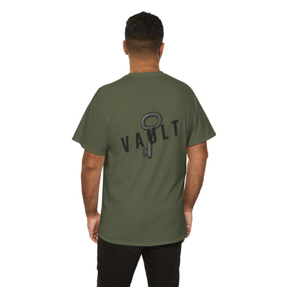 VAULT T-Shirt mit Schlüssel-Design (Rückenprint) – Unisex Heavy Cotton Tee | Nachhaltige Streetwear aus 100% Baumwolle