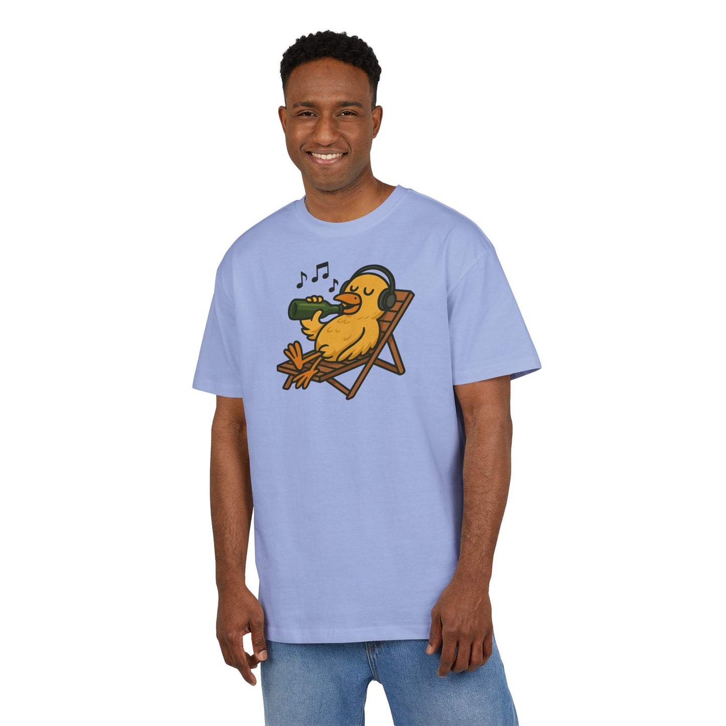 Chillente T-Shirt (Brustprint) – Lustiges Bier & Musik Motiv im Sommer-Look | Unisex Funshirt für Festival, Strand & Feierlaune