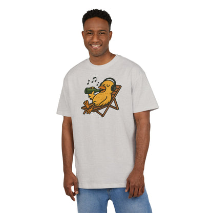 Chillente T-Shirt (Brustprint) – Lustiges Bier & Musik Motiv im Sommer-Look | Unisex Funshirt für Festival, Strand & Feierlaune
